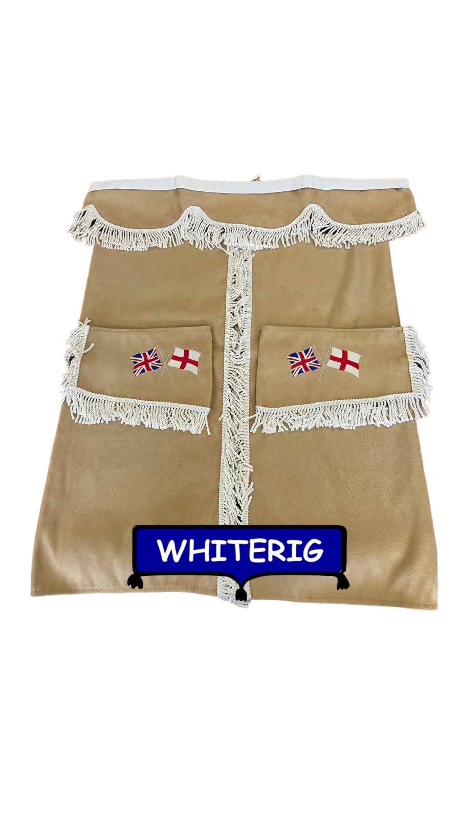 Beige Faux Suede Show Van Curtains  Whiterig Truck Curtains